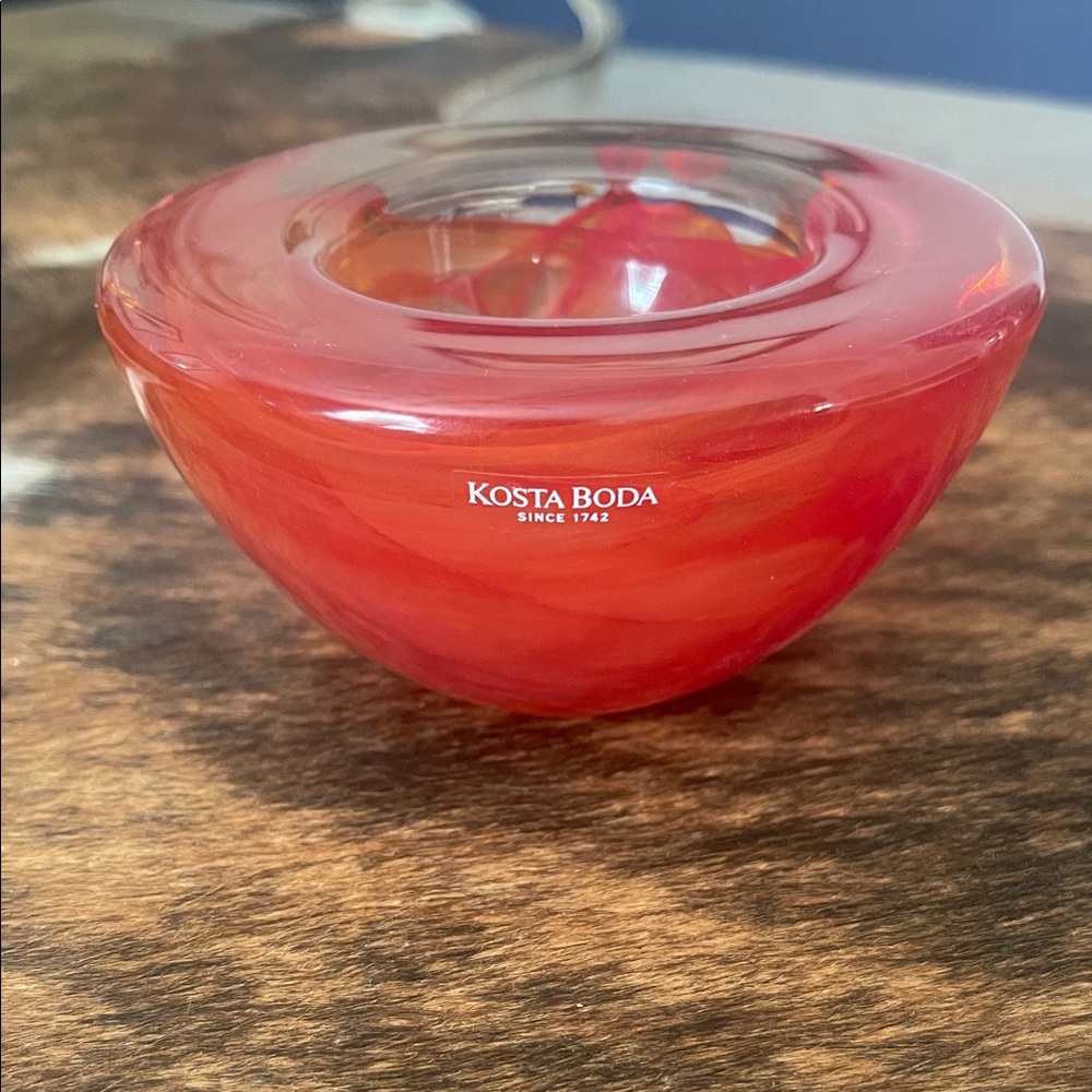 Kosta Boda Vibrant Red Glass Vase
